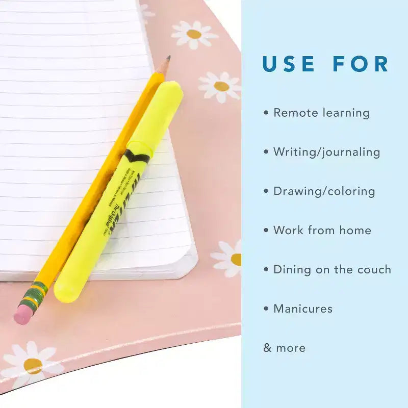Tablette pour ordinateur portable avec coussin et poignée de transport