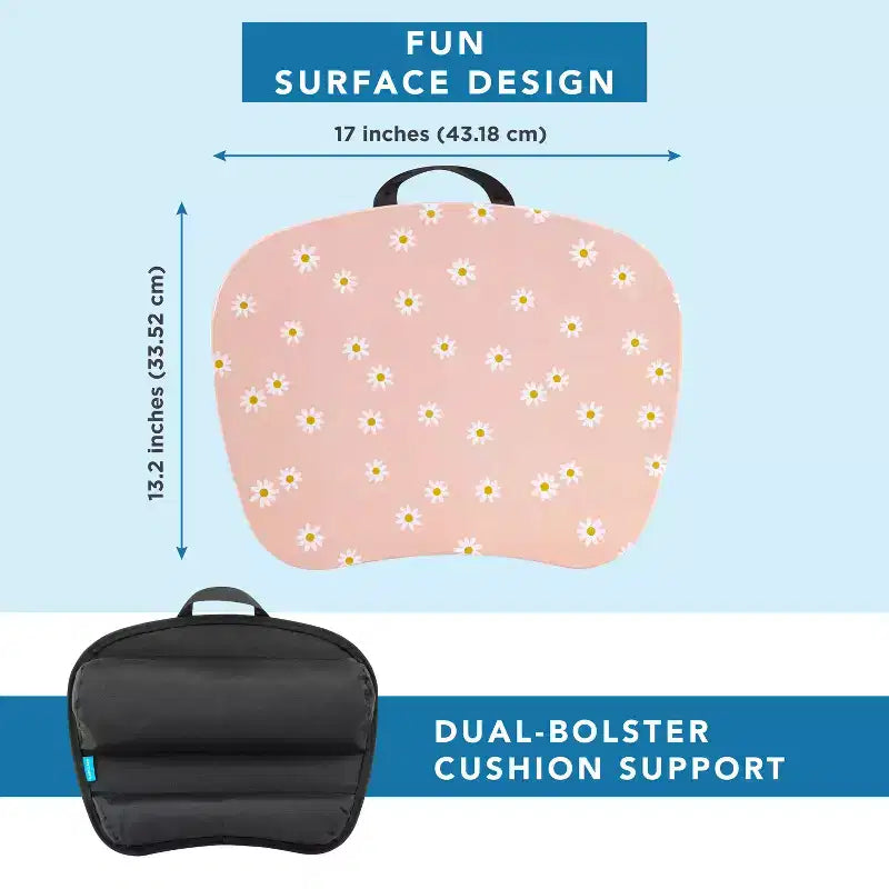 Tablette pour ordinateur portable avec coussin et poignée de transport