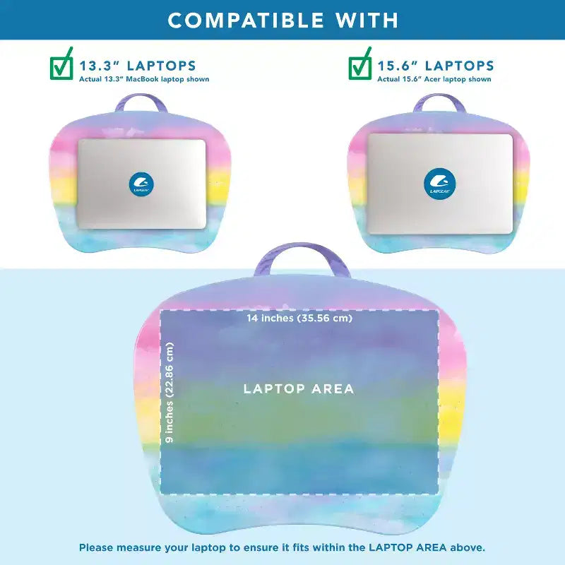 Tablette pour ordinateur portable avec coussin et poignée de transport