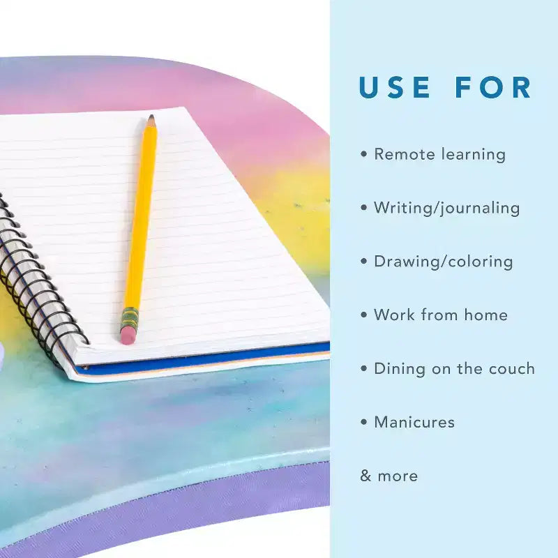 Tablette pour ordinateur portable avec coussin et poignée de transport