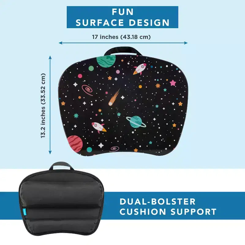Tablette pour ordinateur portable avec coussin et poignée de transport