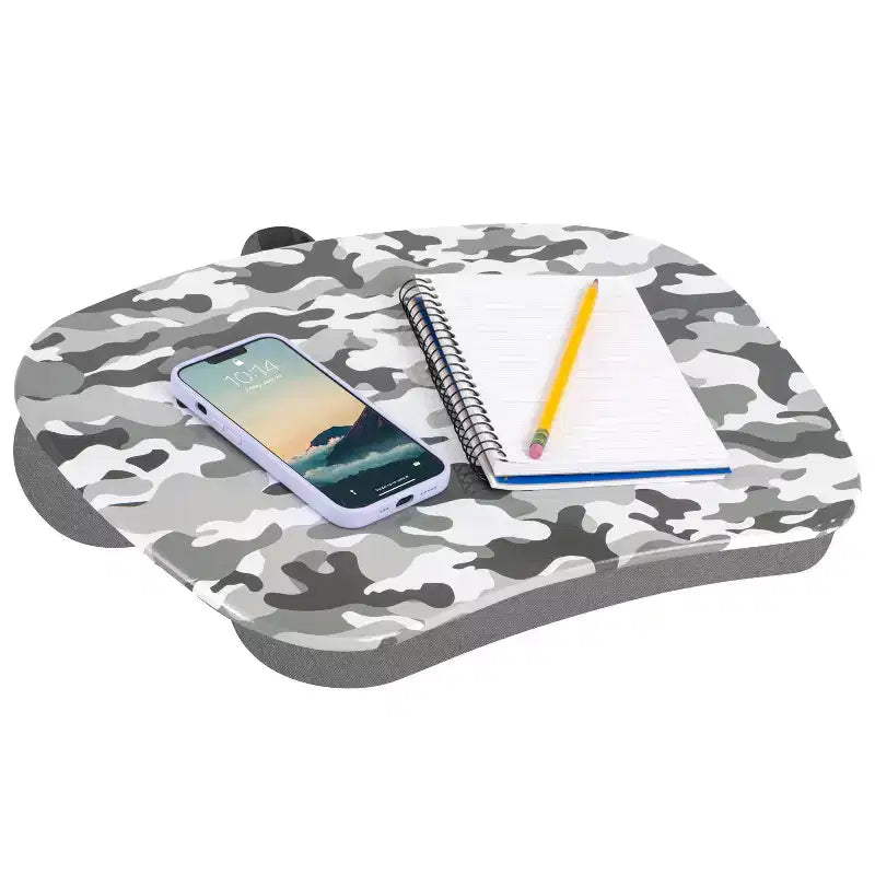Tablette pour ordinateur portable avec coussin et poignée de transport