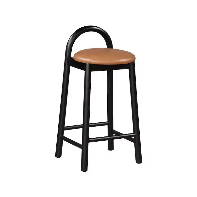 Meridian Furniture,Calvin Cognac Vegan Leather Stool