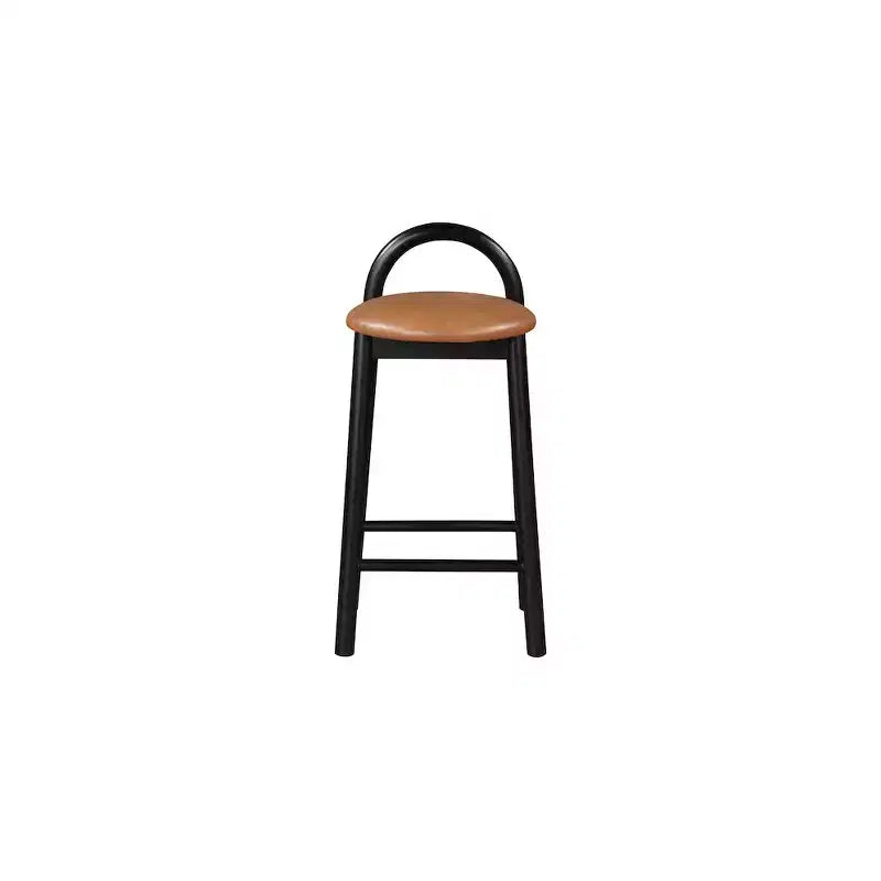 Tabouret de comptoir en similicuir végane couleur cognac