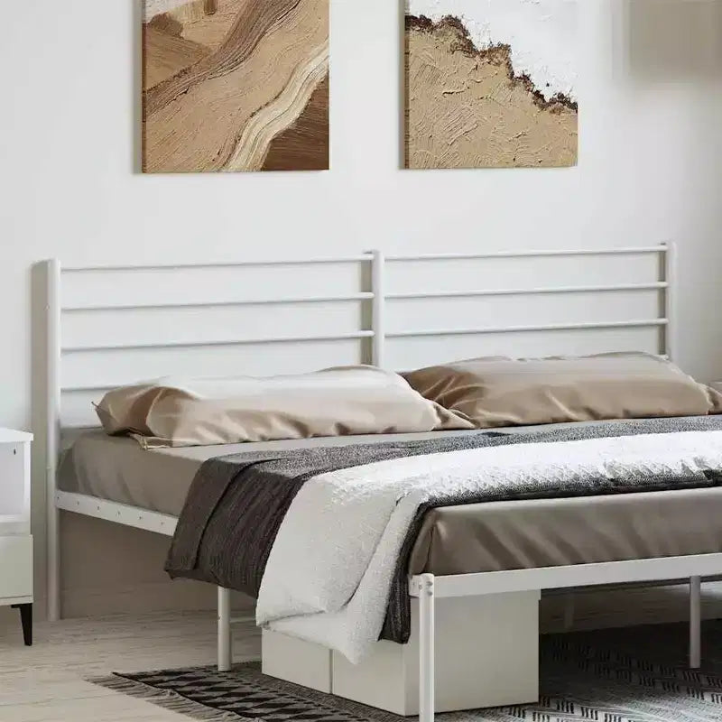 Tête de lit en métal blanc de 35,4 pouces pour lits King Size