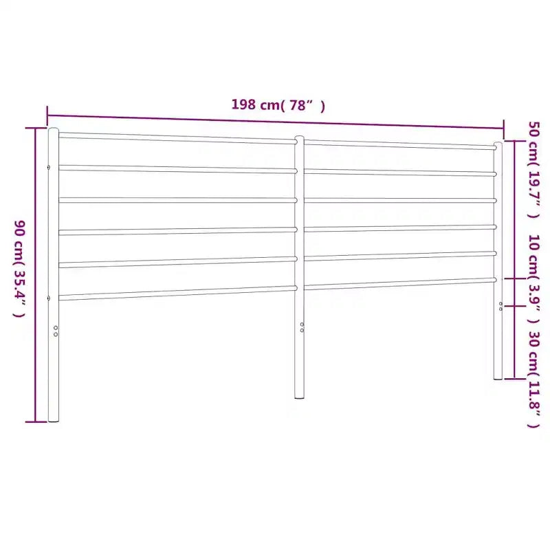 Tête de lit en métal blanc de 35,4 pouces pour lits King Size