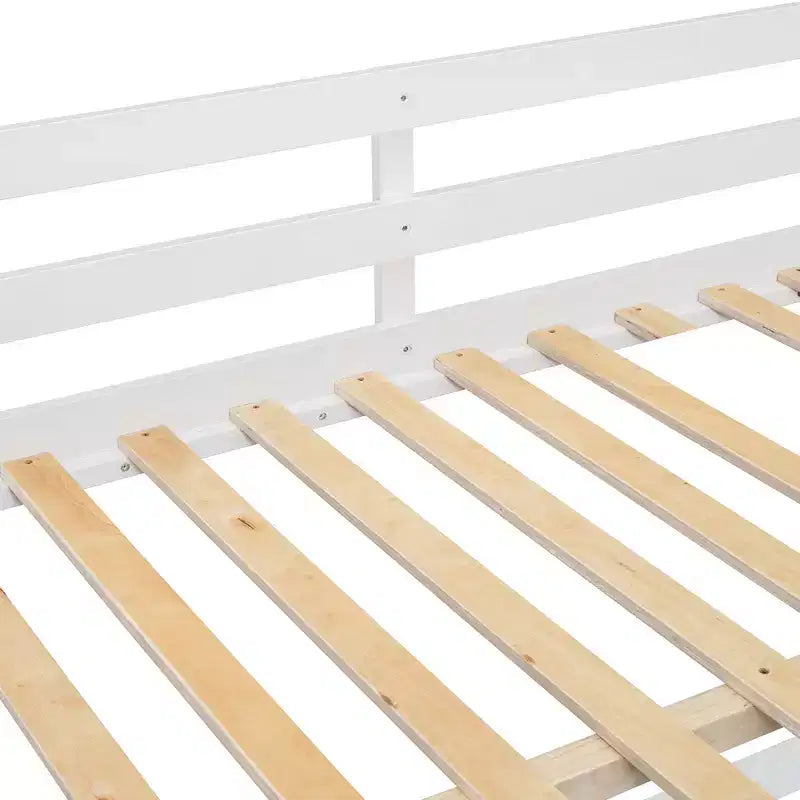 Lit superposé moderne double sur double avec 4 tiroirs et 3 étagères