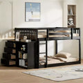 Luxystar Modern Full over Full Bunk Bed with 4 Drawers and 3 Shelves
