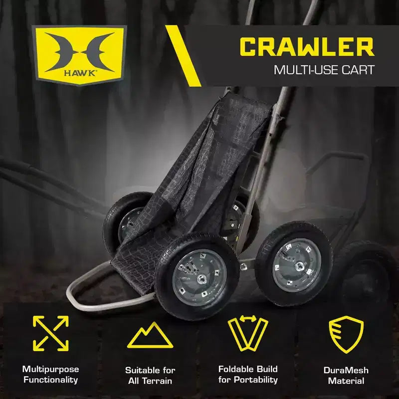 Chariot de chasse au cerf et de pêche pliable multi-usage, capacité de 227 kg, noir