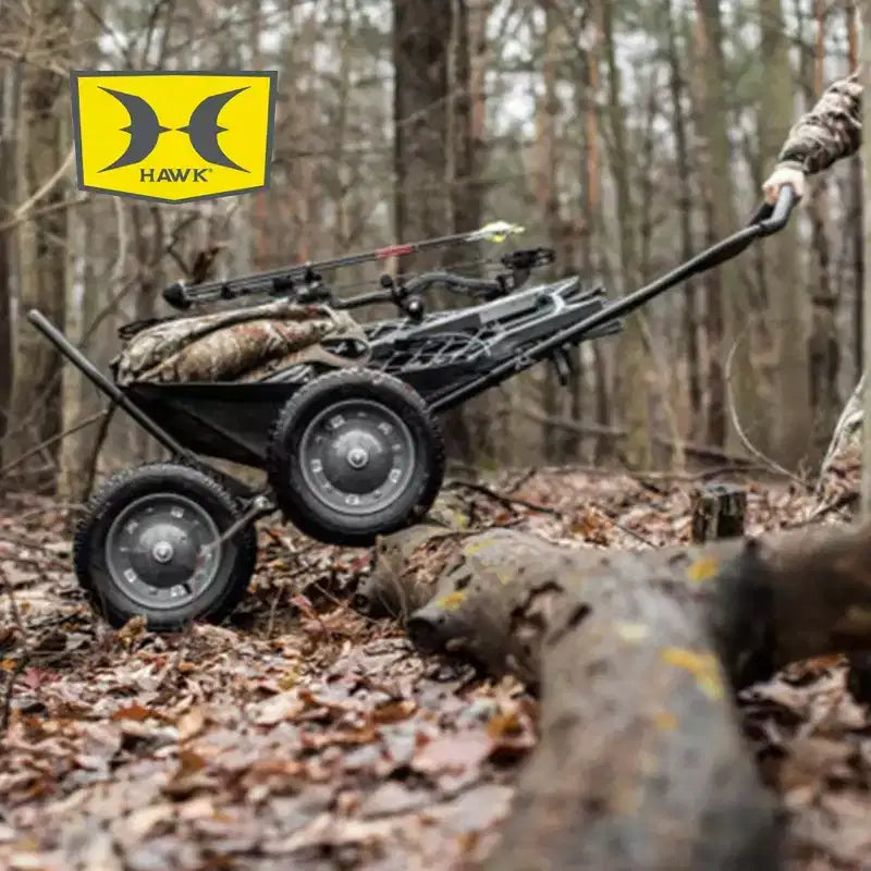 Chariot de chasse au cerf et de pêche pliable multi-usage, capacité de 227 kg, noir