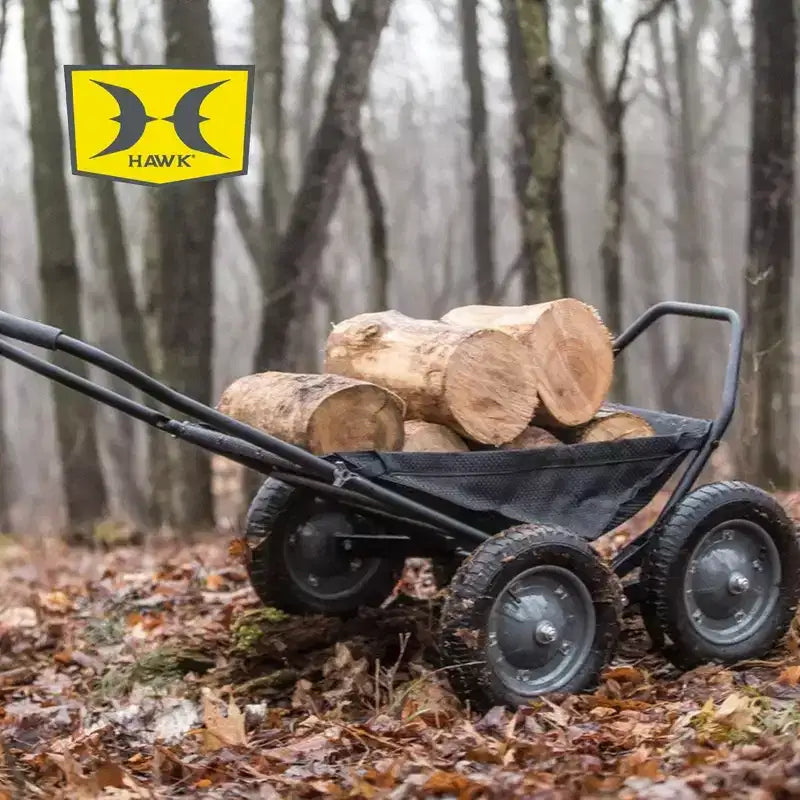 Chariot de chasse au cerf et de pêche pliable multi-usage, capacité de 227 kg, noir