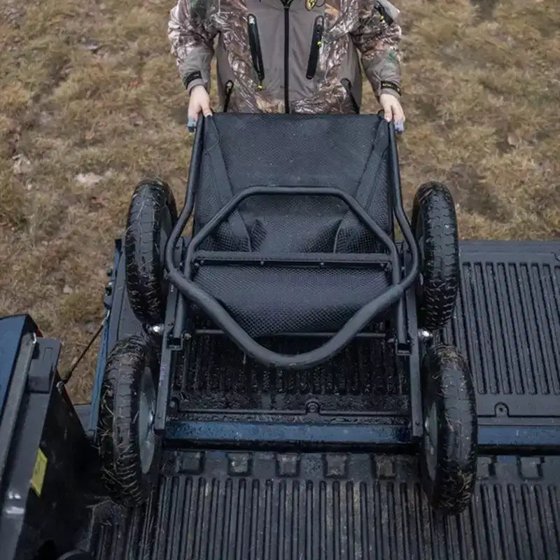 Chariot de chasse au cerf et de pêche pliable multi-usage, capacité de 227 kg, noir