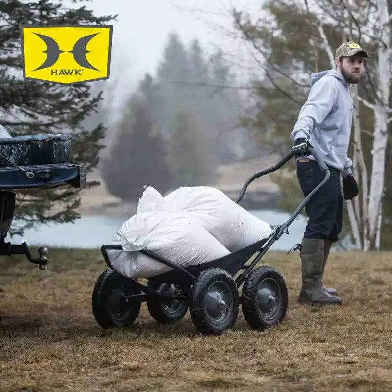 Chariot de chasse au cerf et de pêche pliable multi-usage, capacité de 227 kg, noir