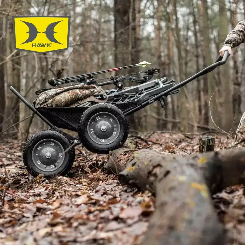 Chariot de chasse au cerf et de pêche pliable multi-usage, capacité de 227 kg, noir