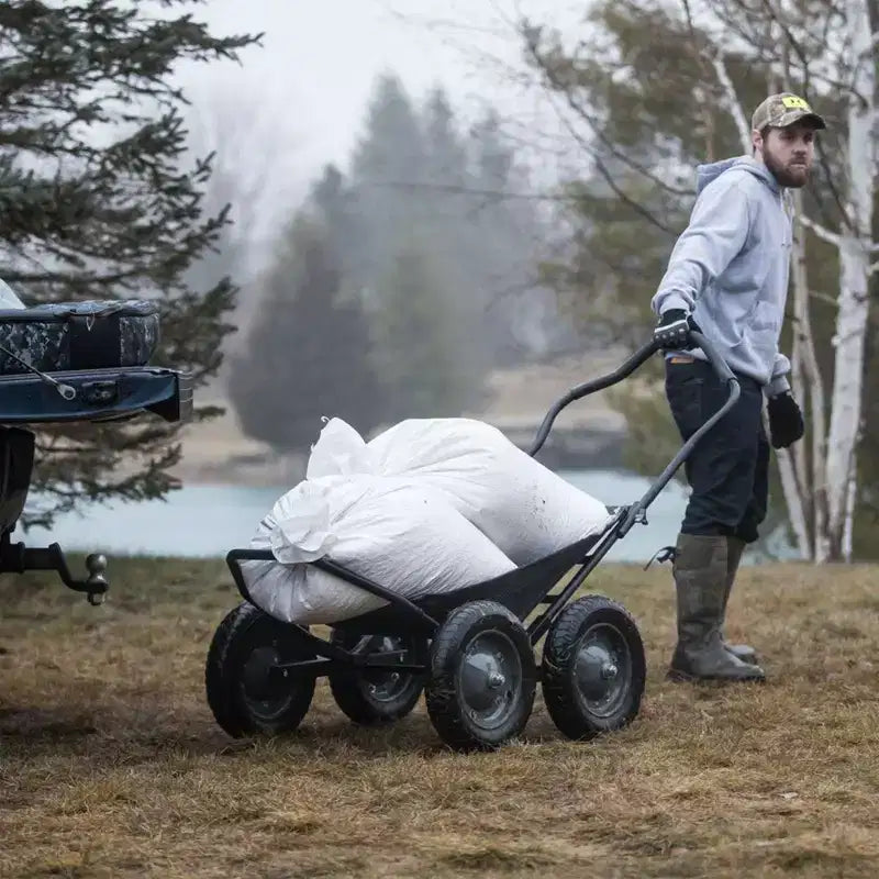 Chariot de chasse au cerf et de pêche pliable multi-usage, capacité de 227 kg, noir