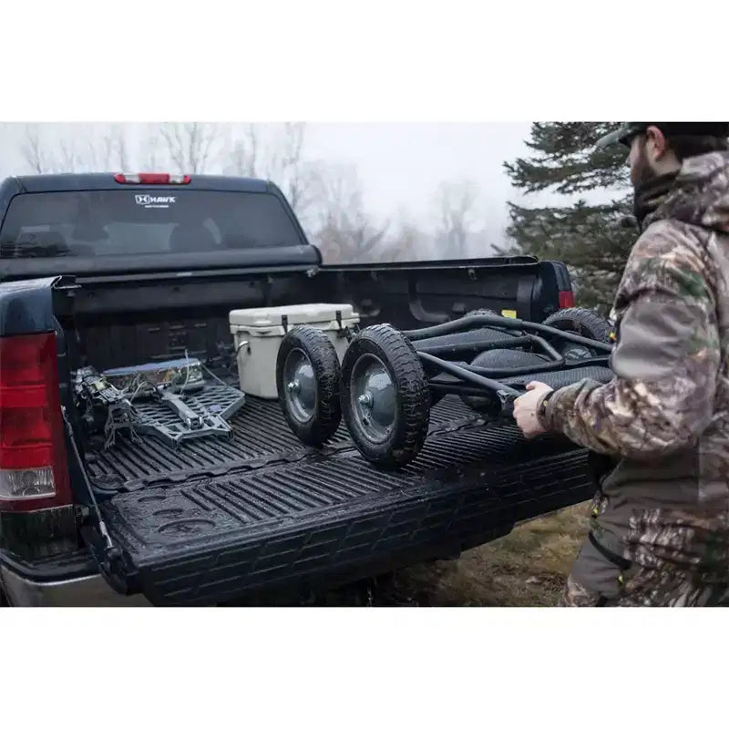 Chariot de chasse au cerf et de pêche pliable multi-usage, capacité de 227 kg, noir