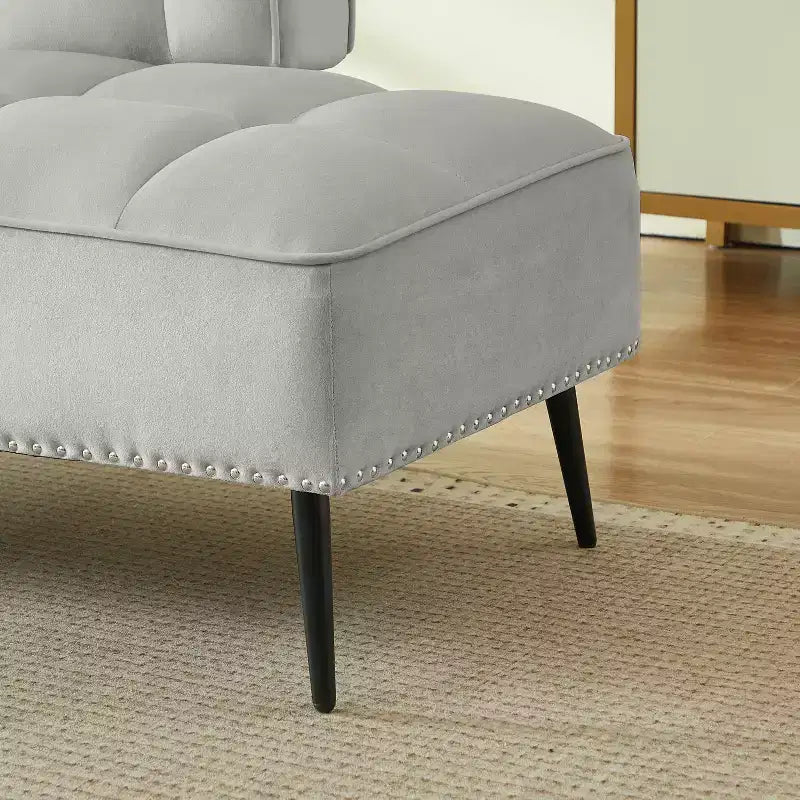 Canapé 2 places en velours de 137 cm avec table d'appoint pivotante et dossier, pour salon ou chambre à coucher