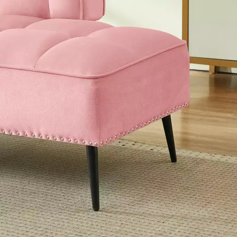 Canapé 2 places en velours de 137 cm avec table d'appoint pivotante et dossier, pour salon ou chambre à coucher