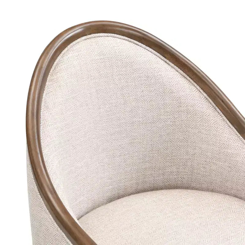 Lot de 2 chaises de salle à manger modernes du milieu du siècle, fauteuils courbés rembourrés en sergé avec cadre en bois d'hévéa massif, chaises de cuisine d'appoint beiges