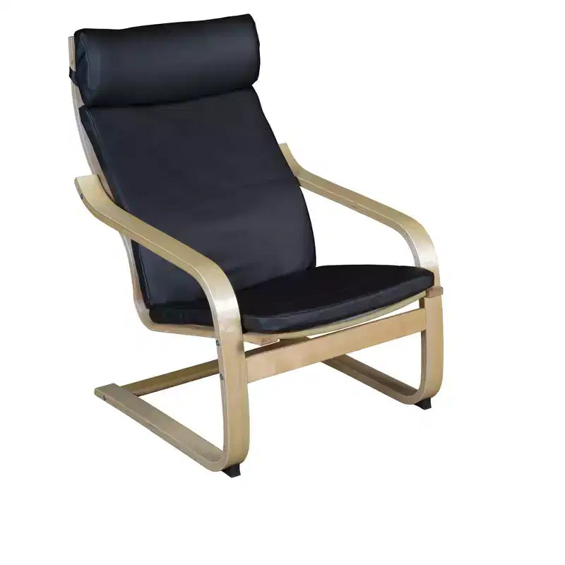 Mia Bentwood Reclining Accent Chairs Black - Niche: Bonded Leather, Water Repellant, Cantilever Base