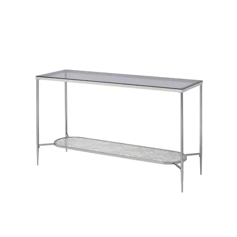 Console en verre avec finition chromée