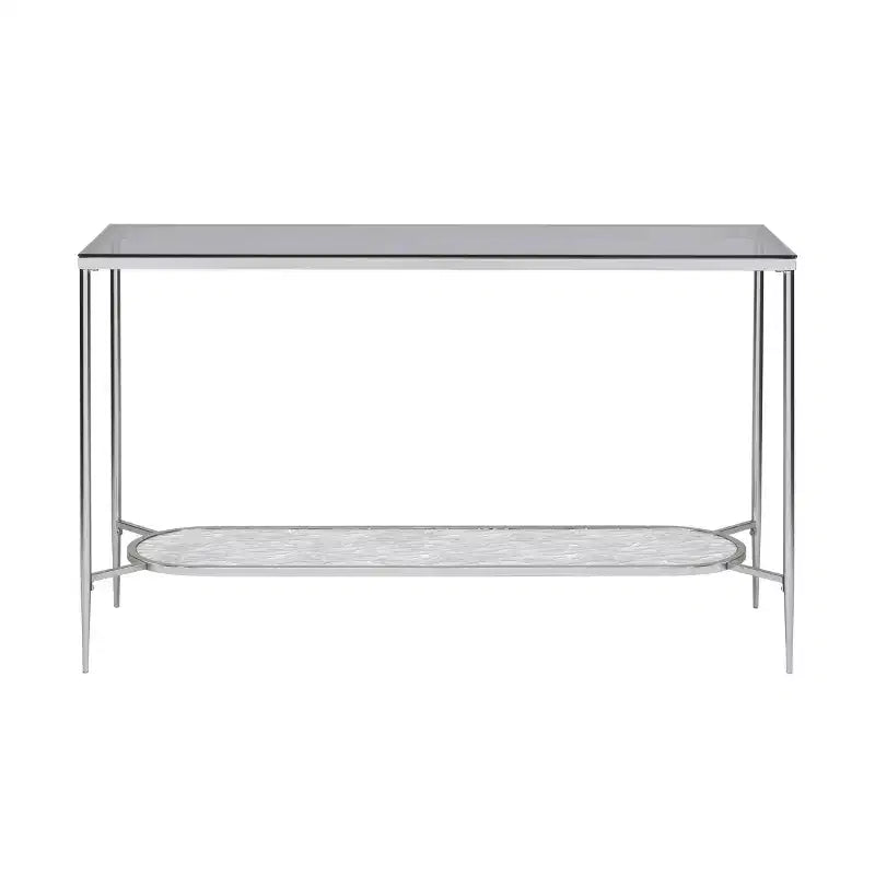 Console en verre avec finition chromée