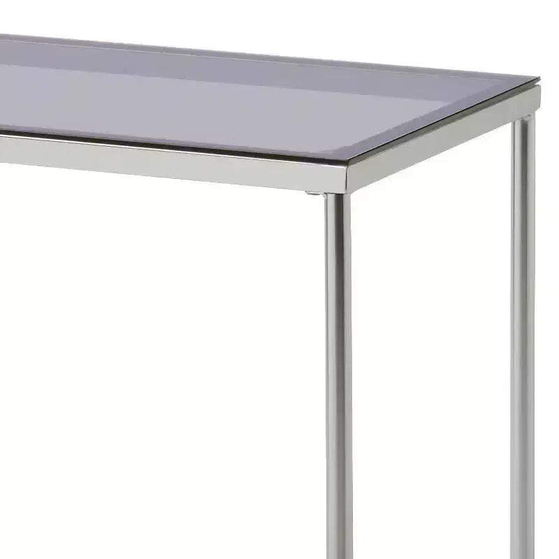 Console en verre avec finition chromée