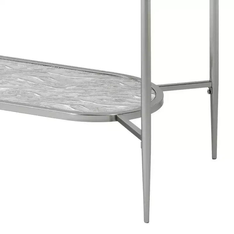 Console en verre avec finition chromée