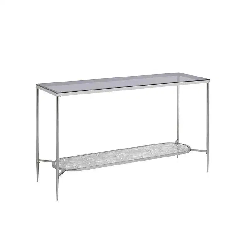 Console en verre avec finition chromée