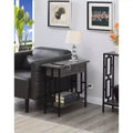 Table d'appoint relevable avec station de charge et étagère - Gris/Noir patiné