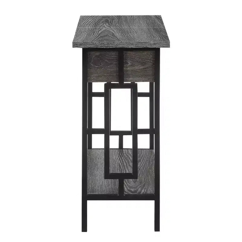 Table d'appoint relevable avec station de charge et étagère - Gris/Noir patiné