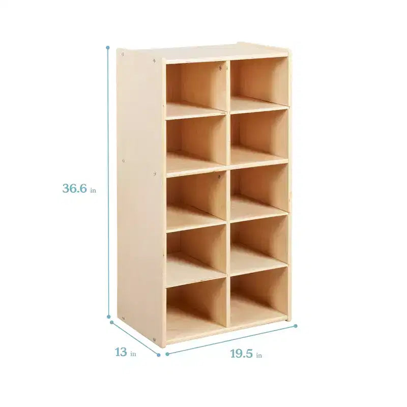 Armoire à 10 casiers avec bacs à façade incurvée, 5x2, Meubles pour enfants