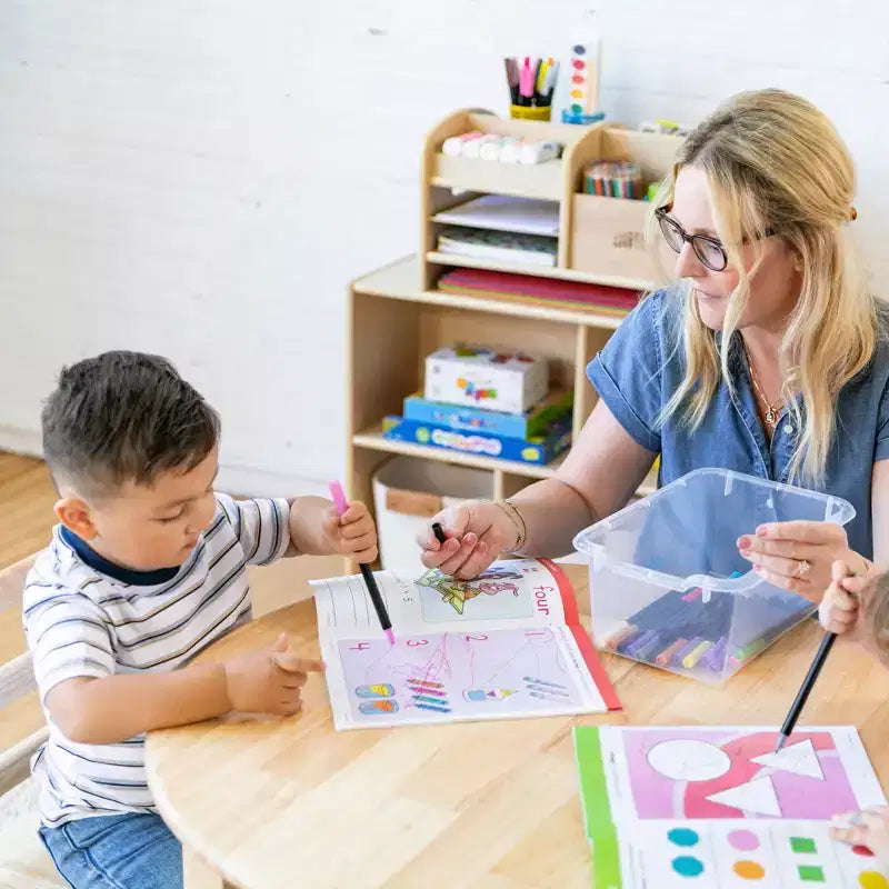 Armoire à 10 casiers avec bacs à façade incurvée, 5x2, Meubles pour enfants
