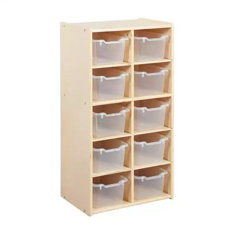 Armoire à 10 casiers avec bacs à façade incurvée, 5x2, Meubles pour enfants