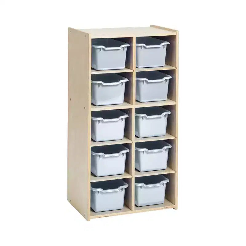 Armoire à 10 casiers avec bacs à façade incurvée, 5x2, Meubles pour enfants