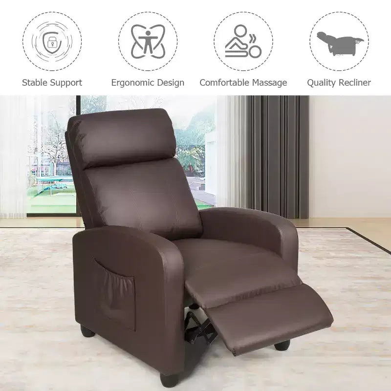 Fauteuil de massage inclinable, canapé simple ergonomique réglable avec assise rembourrée