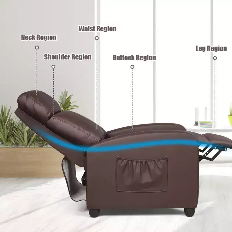 Fauteuil de massage inclinable, canapé simple ergonomique réglable avec assise rembourrée