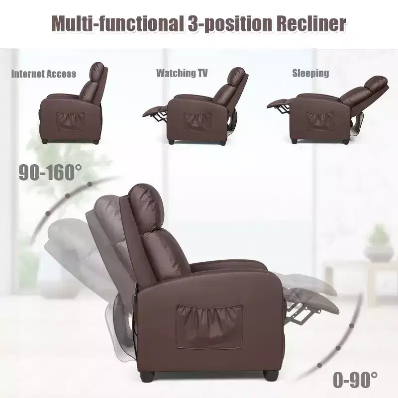 Fauteuil de massage inclinable, canapé simple ergonomique réglable avec assise rembourrée