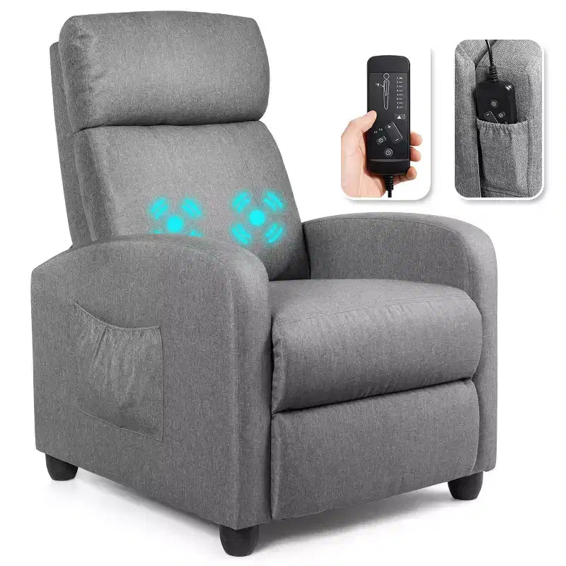 Fauteuil de massage inclinable, canapé simple ergonomique réglable avec assise rembourrée