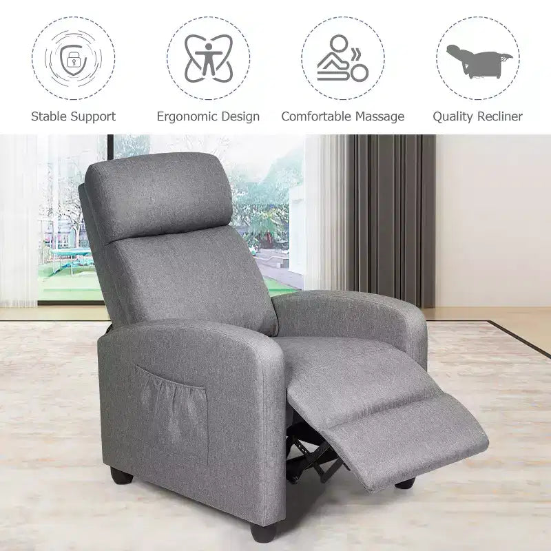 Fauteuil de massage inclinable, canapé simple ergonomique réglable avec assise rembourrée