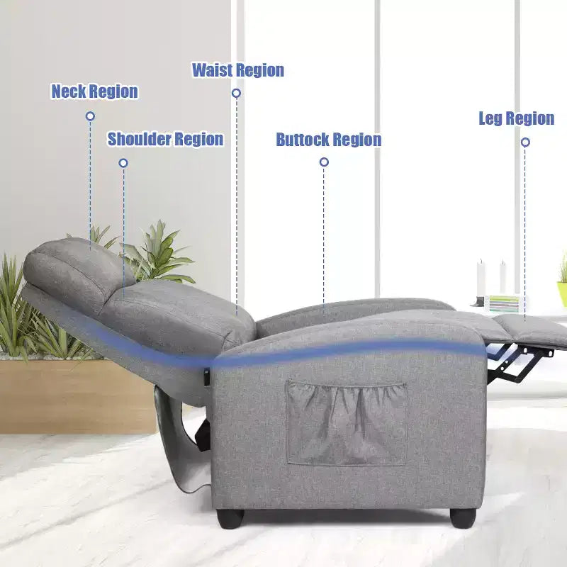 Fauteuil de massage inclinable, canapé simple ergonomique réglable avec assise rembourrée
