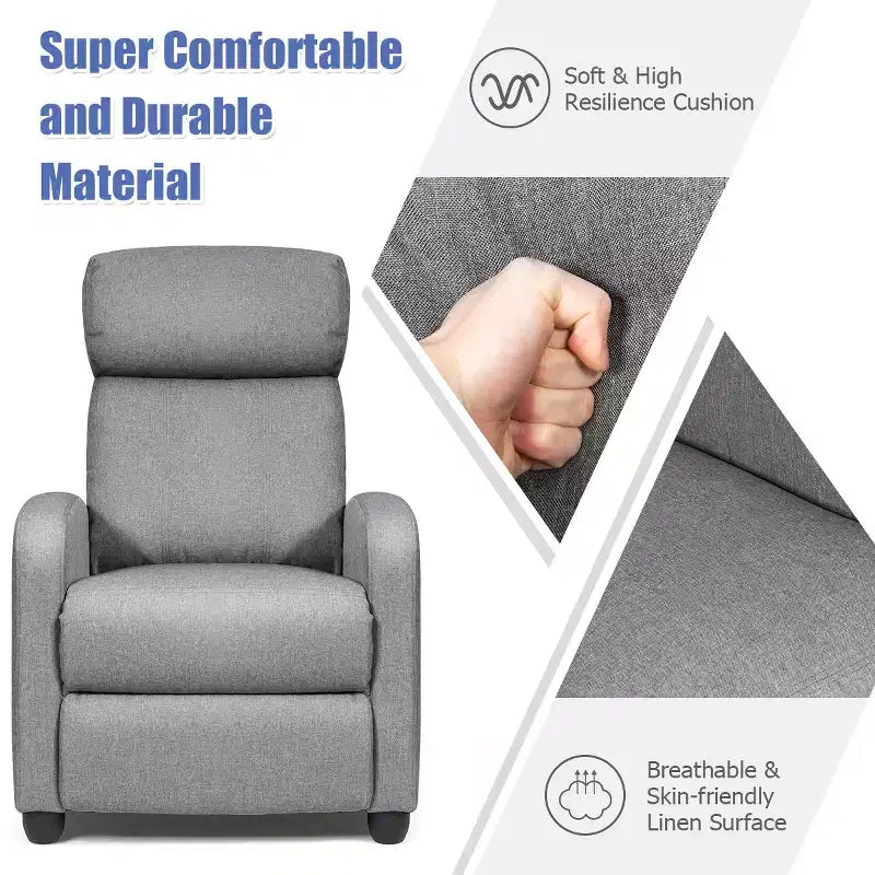 Fauteuil de massage inclinable, canapé simple ergonomique réglable avec assise rembourrée