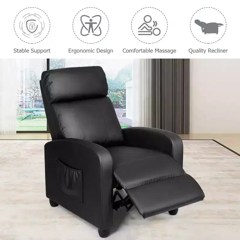 Fauteuil de massage inclinable, canapé simple ergonomique réglable avec assise rembourrée