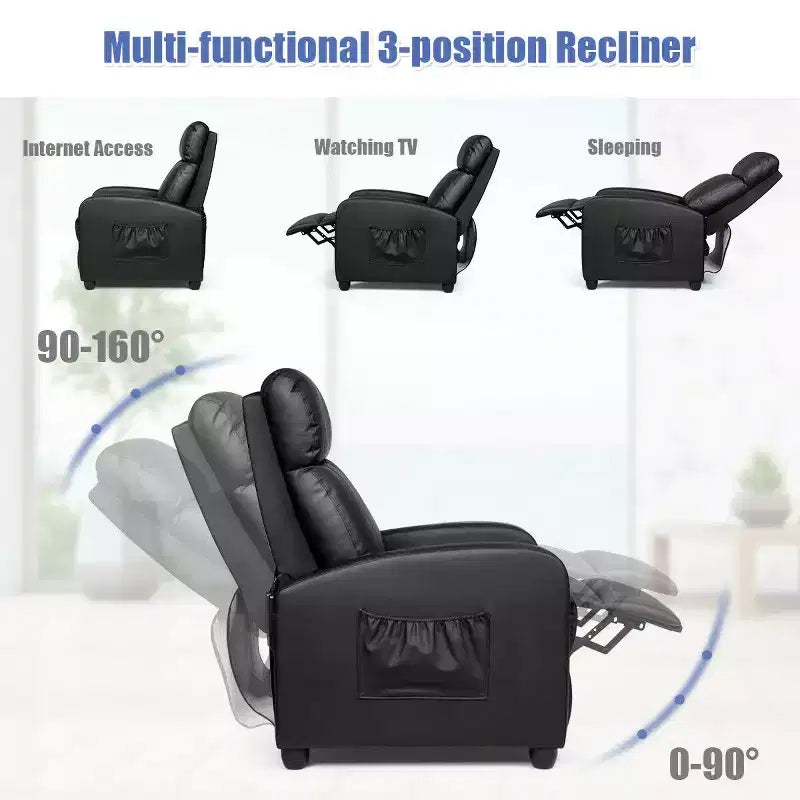 Fauteuil de massage inclinable, canapé simple ergonomique réglable avec assise rembourrée