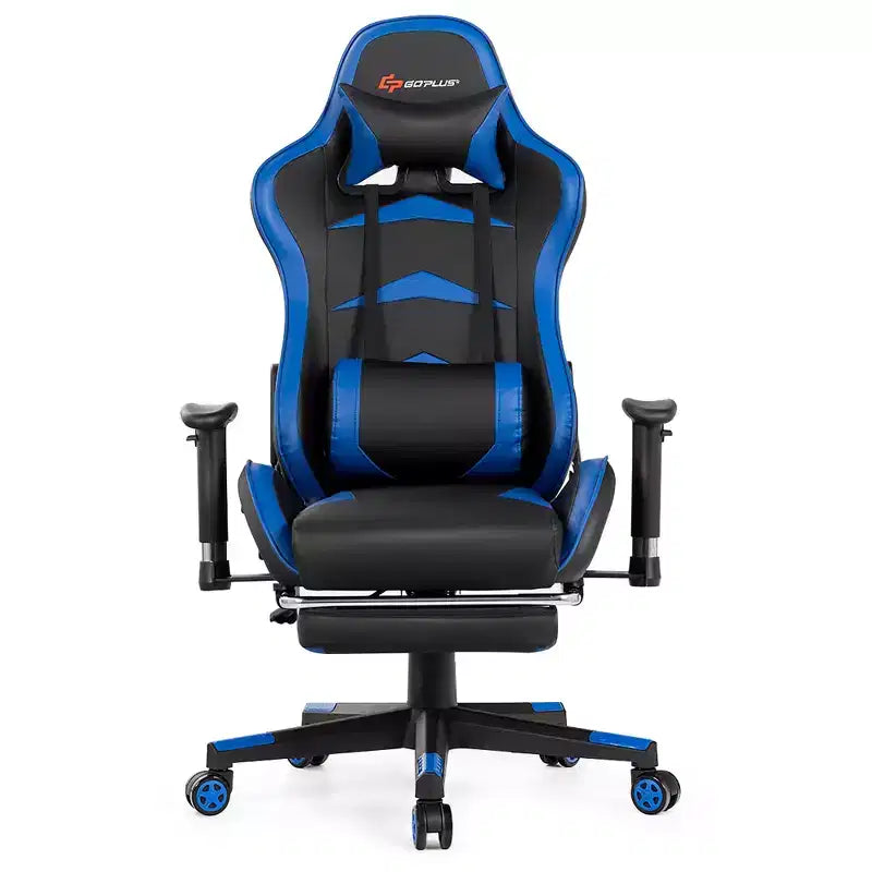 Fauteuil de bureau gaming inclinable et pivotant avec repose-pieds et fonction massage