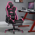 Fauteuil de bureau gaming inclinable et pivotant avec repose-pieds et fonction massage
